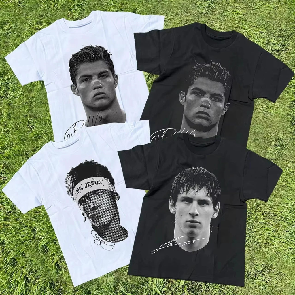 Football Superstars Portrait Graphic T-Shirt